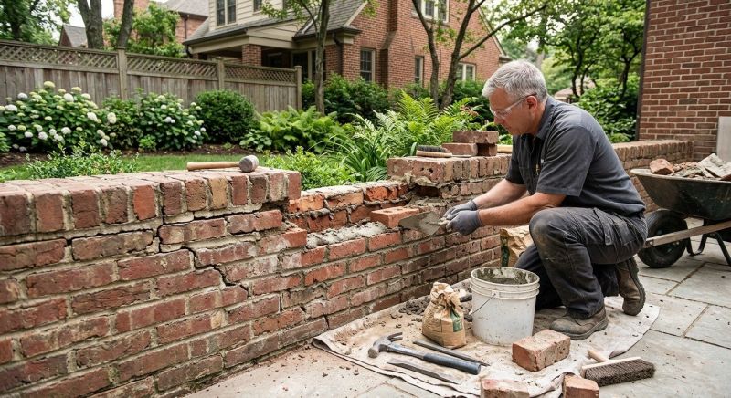 Brick Fence Repair in Kansas City, MO