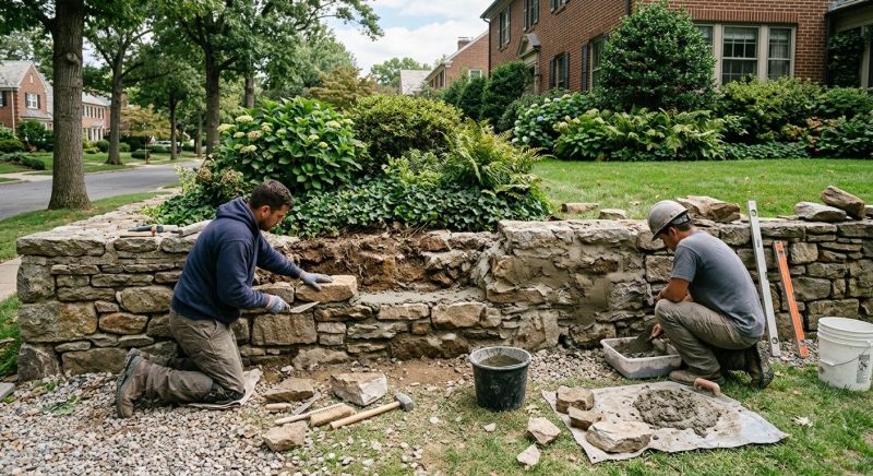 Stone Wall Repair in Basehor, KS