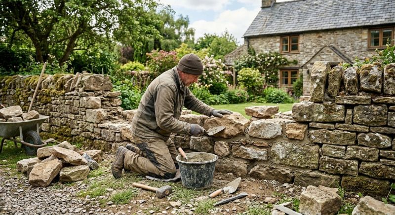 Stone Wall Repair in Leawood, KS